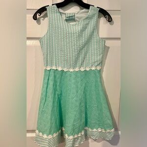 Rare Editions Green Sleeveless A-Line Sundress